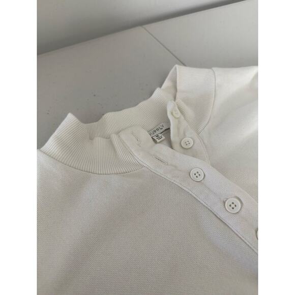 Z SUPPLY Dress Cream Dress Henley Cream Drop Waist Ruffled Comfy Casual Size M - Picture 3 of 9